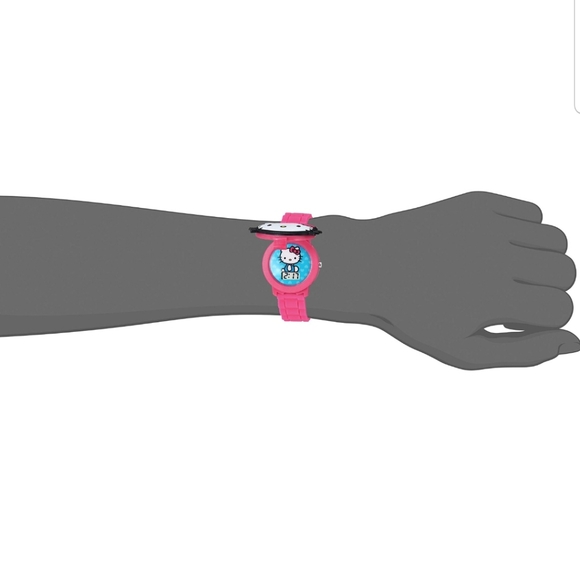 Sanrio Hello Kitty Face Flip Digital Girls  Wristwatch Hotpink New in Gift Box - Picture 3 of 4